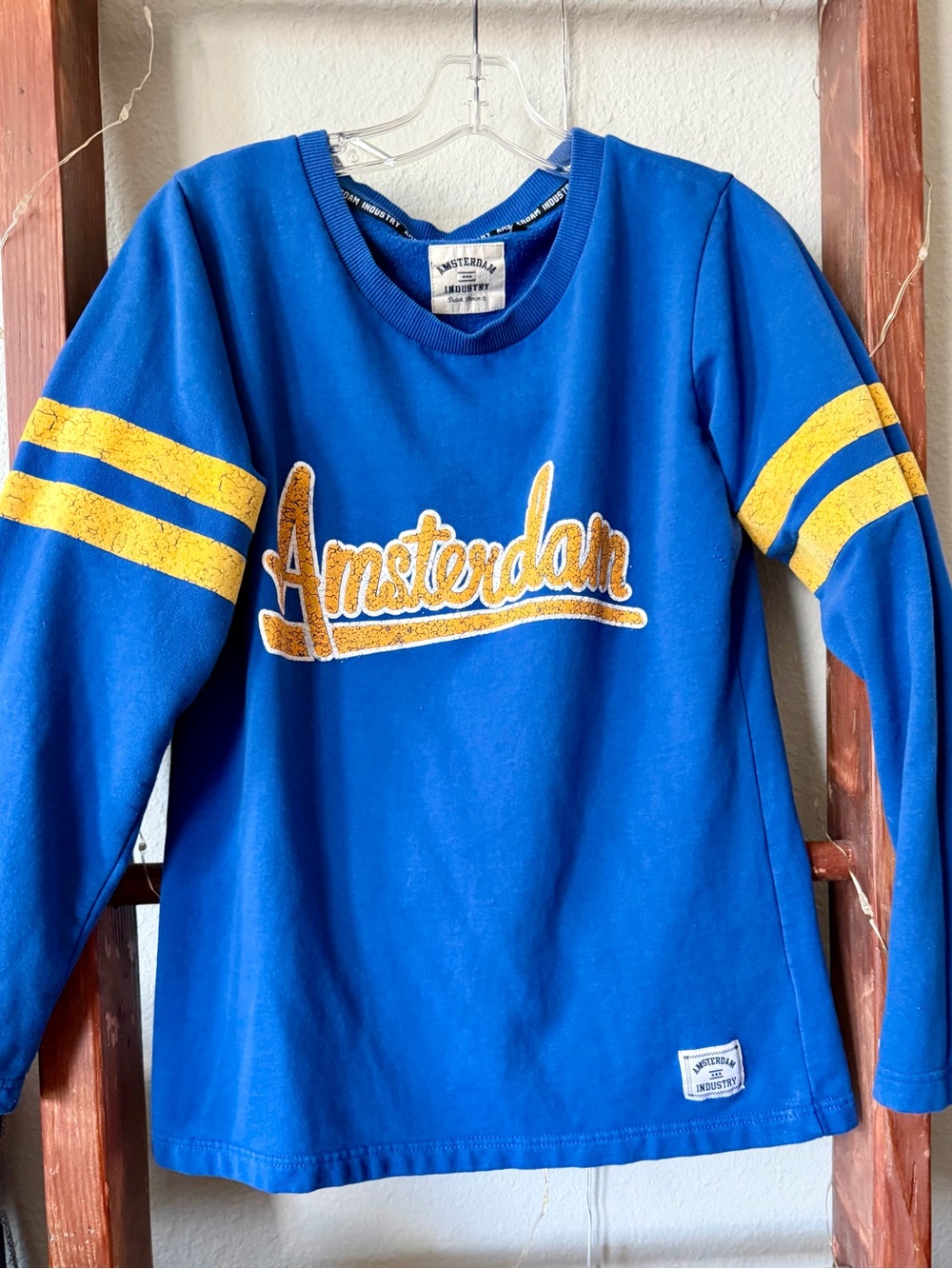 Amsterdam Industry -  Crewneck Sweatshirt - Blue with Yellow Accents